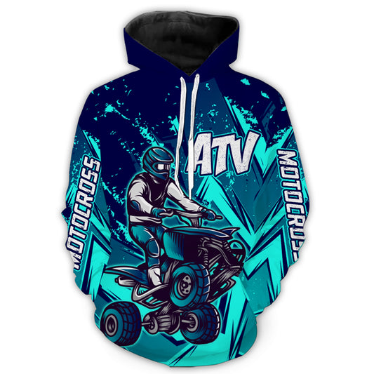 Custom ATV Motocross Hoodie for Men Women Quad Bike Shirt ATV Racing Hoodie MHATV05