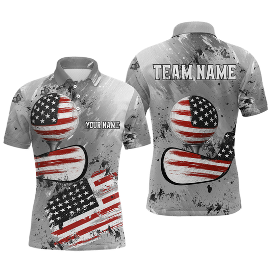 Patriotic Golf Polo Shirt Custom Grey Golf Shirts for Men Women Team MMG59