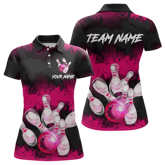 Customize Pink Bowling Shirts for Men Women Team Bowling Polo & 1/4 Zip Shirts MBL81
