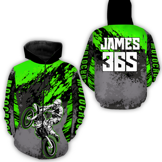 Green Motocross Racing Hoodie Jersey For Men Women Dirt Bike Off-road Hoodie MH111