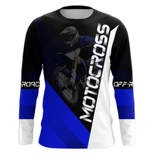Load image into Gallery viewer, Motocross Racing Jersey Upf30+ Dirt Bike Shirt Blue Motorcycle Off-Road Shirt XM287