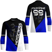 Load image into Gallery viewer, Motocross Racing Jersey Upf30+ Dirt Bike Shirt Blue Motorcycle Off-Road Shirt XM287