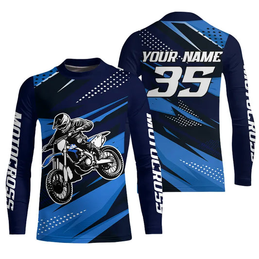 Blue Motocross Racing Jersey Men Women Kid Upf30+ Dirt Bike Shirt Youth Racing Jersey DNT84