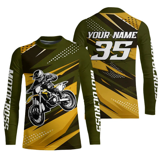 Yellow Motocross Racing Jersey Men Women Kid Upf30+ Dirt Bike Shirt Youth Racing Jersey DNT84