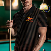 Load image into Gallery viewer, Custom Orange 8 Ball Flame Billiard Shirts for Men, Billiard Team Polo & 1/4 Zip Shirts NNT62