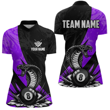 Load image into Gallery viewer, Custom Purple Cobra Snake 8 Ball Pool Billiard Shirts for Women Team Polo & 1/4 Zip Shirts NNT57