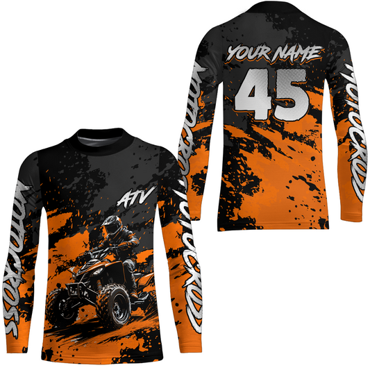 Custom Orange ATV Motocross Jersey Racing Shirts Off-Road Jersey Kid Men Women UPF30+ DNT23