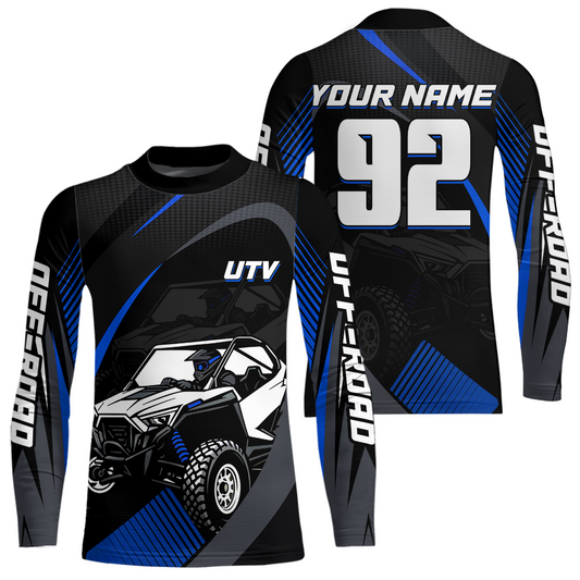 Blue UTV Motocross Racing Shirt Kid Men Women Custom UTV Off-Road Shirts UPF30+ DNT27