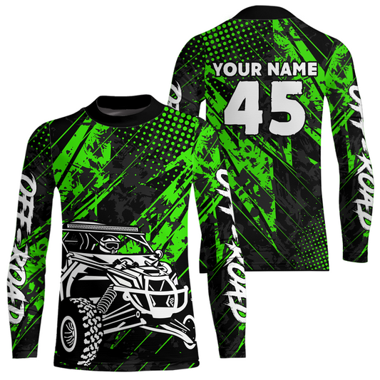 Custom Green UTV Off-Road Shirts UTV Motocross Racing Shirt Kid Men Women UPF30+ DNT26