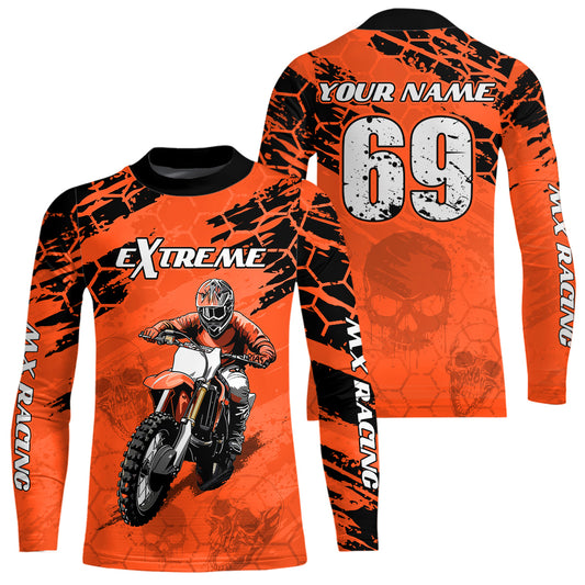 Custom Orange Motocross Jersey for Men Women Upf30+ Dirt Bike Shirt Motorcycle Jersey| CTP71