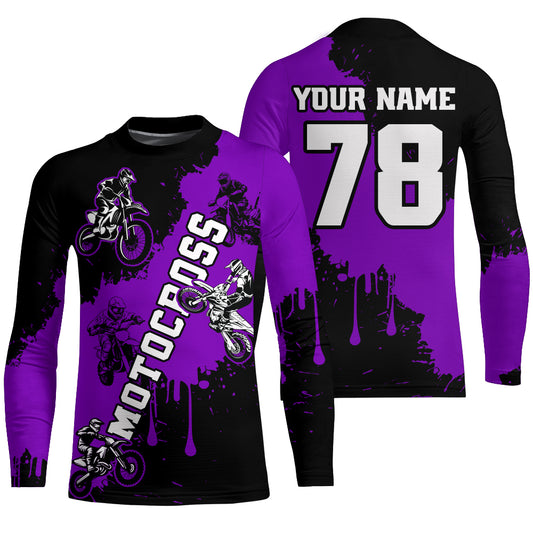 Purple custom dirt bike jersey adult&kid Motocross jersey upf30+ mens women Motocross Shirt| CTP03