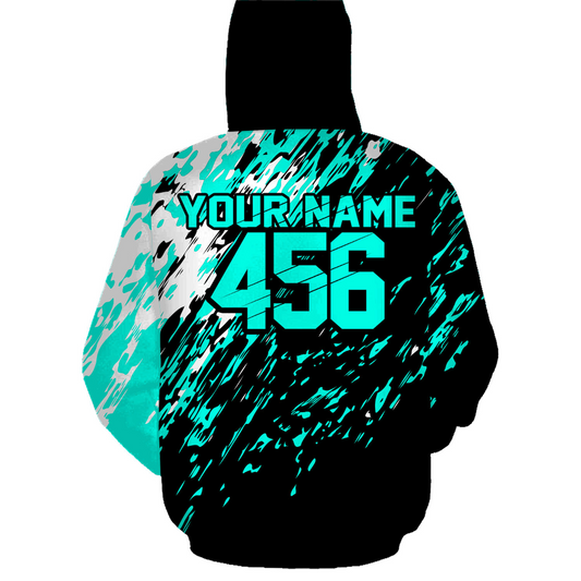Custom Dirt Bike Hoodie Turquoise Motocross Hoodie Mens Women Motocross Hooded Jersey| CTP20