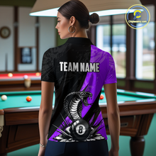 Load image into Gallery viewer, Custom Purple Cobra Snake 8 Ball Pool Billiard Shirts for Women Team Polo & 1/4 Zip Shirts NNT57