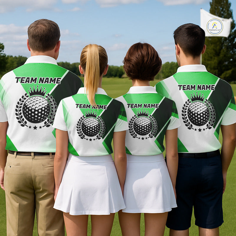 Green And White Golf Ball Golf Polo Shirts Custom Golf Clothing, Golf Gifts For Mens NHT591