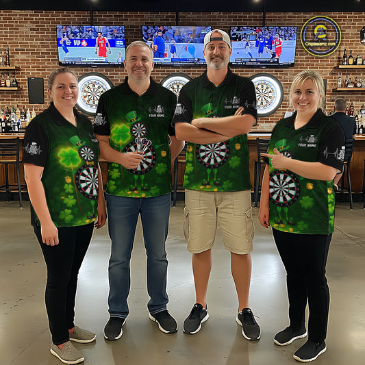 Personalized Funny Dartboard Patrick Day Women Darts Quarter-Zip Shirts Shamrock Dart Team Gifts NYN2185