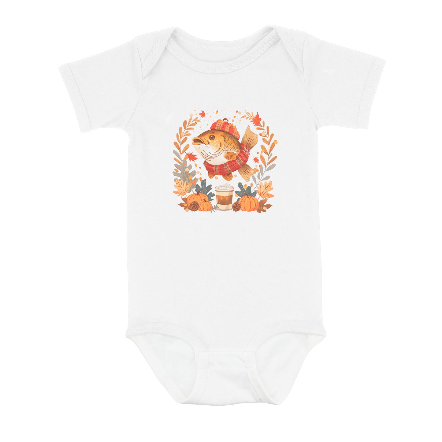 Cute Fish Enjoy The Autumn Fall Fishing Infant Fishing Shirts, Thanksgiving Baby Onesie IPHW7151