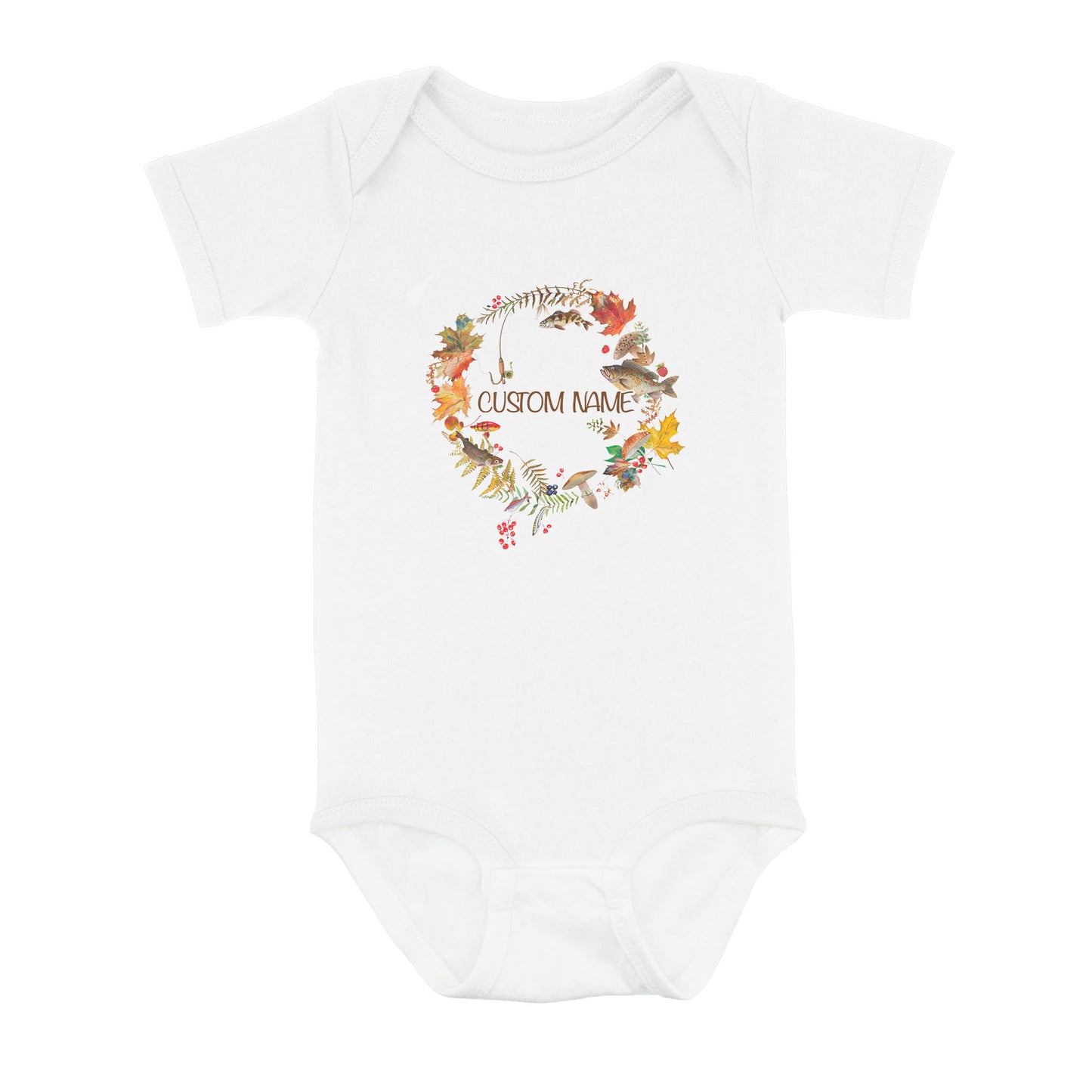 Custom Fall Fishing Infant Fishing Shirts, Fall Fishing Baby Onesie Thanksgiving Newborn IPHW7144