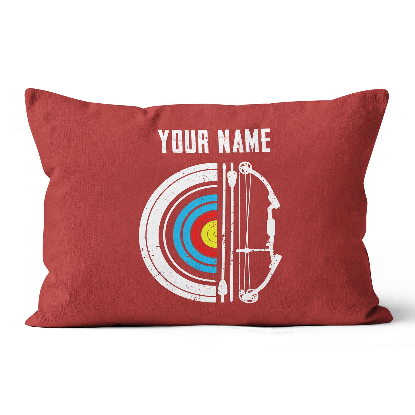 Personalized Red Target Archery Pillows, Custom Gifts For Archery Lovers VHM0829