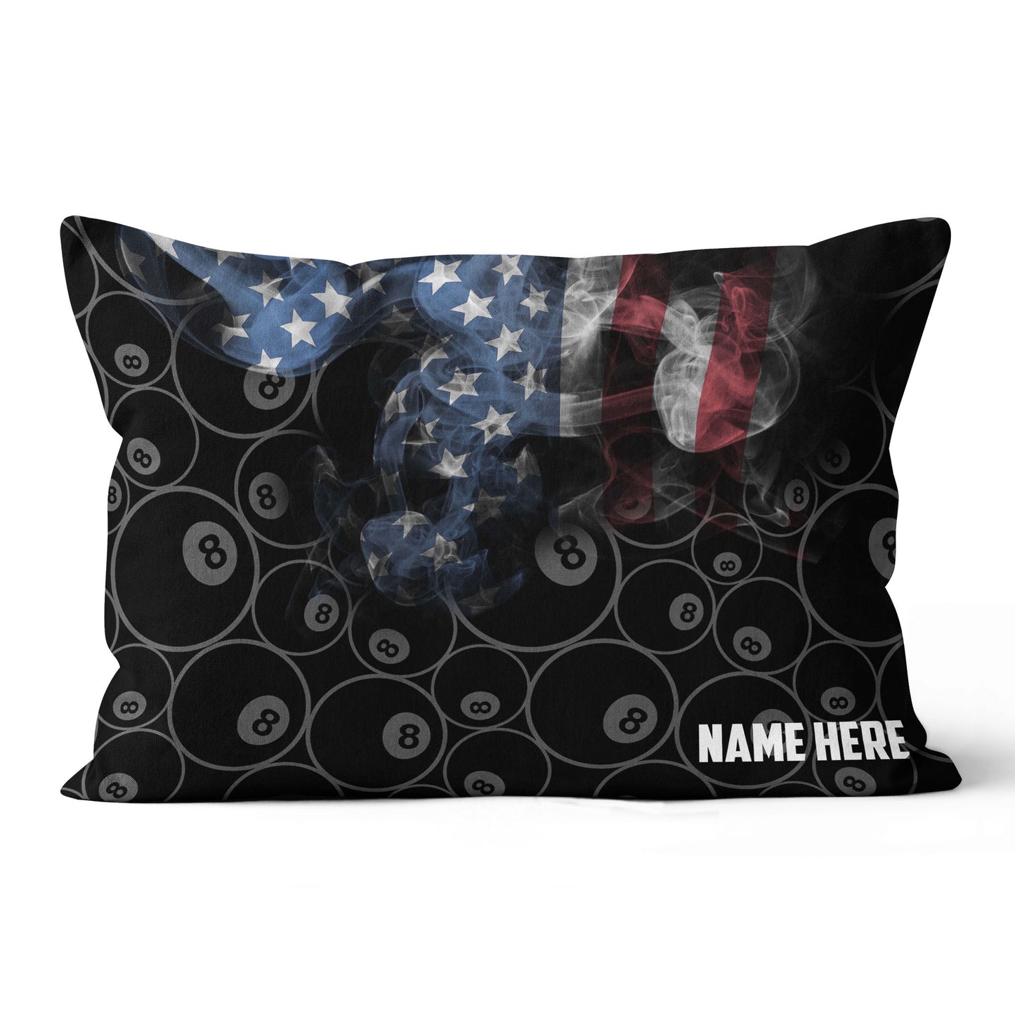Personalized Vintage Smoke US Flag 8 Ball Billiard Pillow Billiard Gifts VHM0908