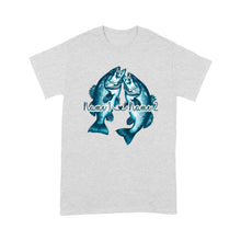 Load image into Gallery viewer, Custom His Her Name Bass Fishing T Shirts Matching Couple Fishing Shirt | Blue IPHW5804