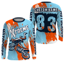 Load image into Gallery viewer, Personalized blue Motocross jersey adult&kid dirt bike shirt UV protective MX extreme motorcycle PDT21