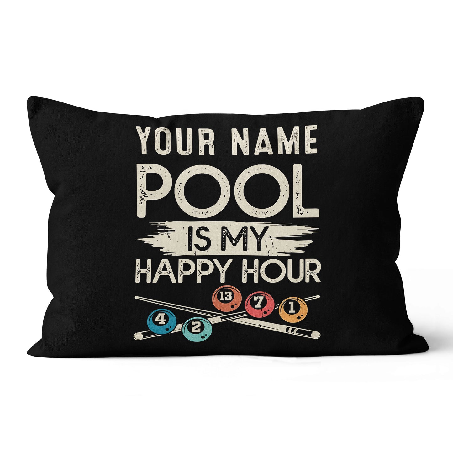 Personalized Pool Is My Happy Hour Billiard Pillow Custom Billiard Gifts VHM0881