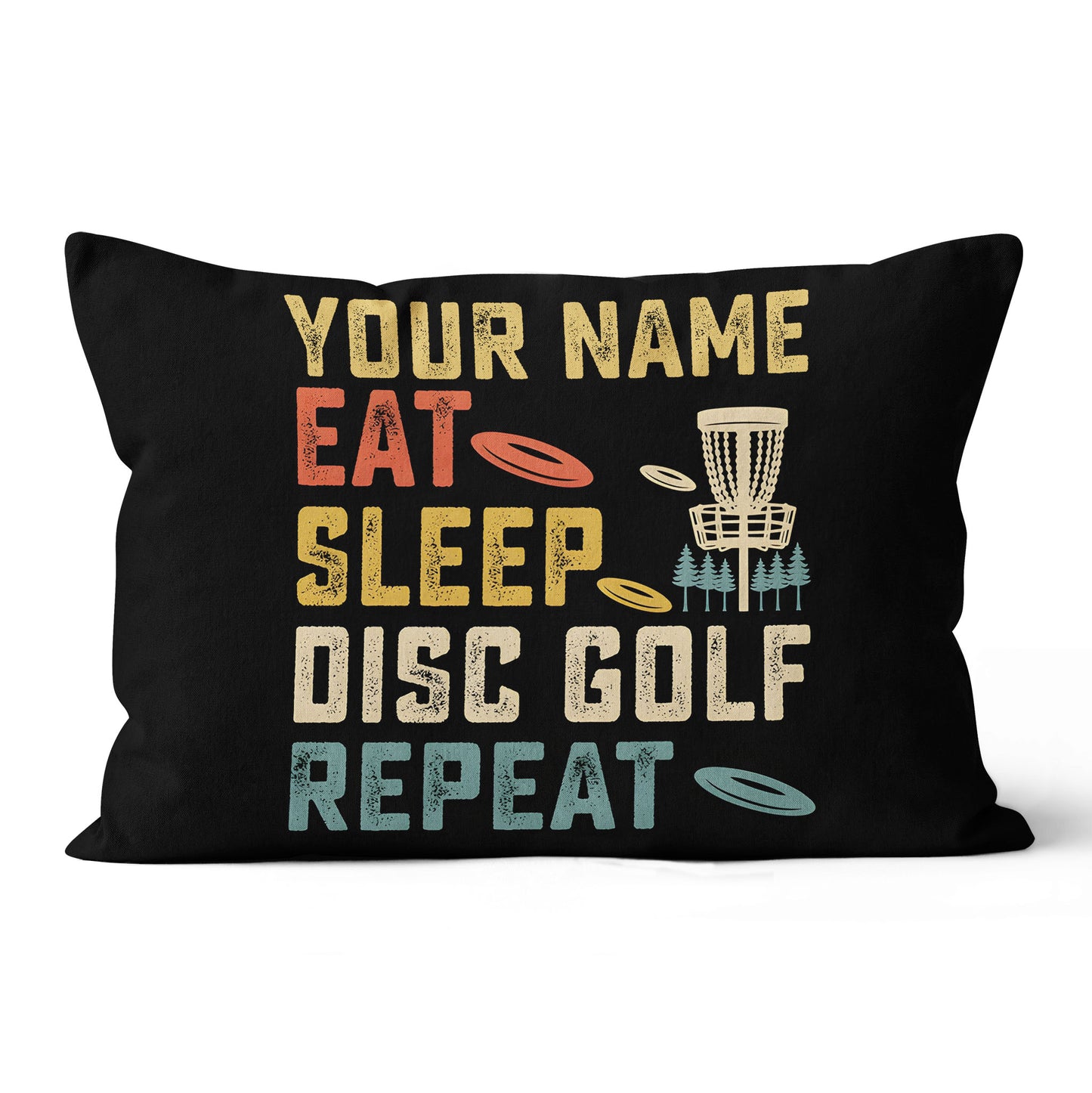 Eat Sleep Disc Golf Repeat Custom Pillow Personalized Disc Golf Gifts LDT1136