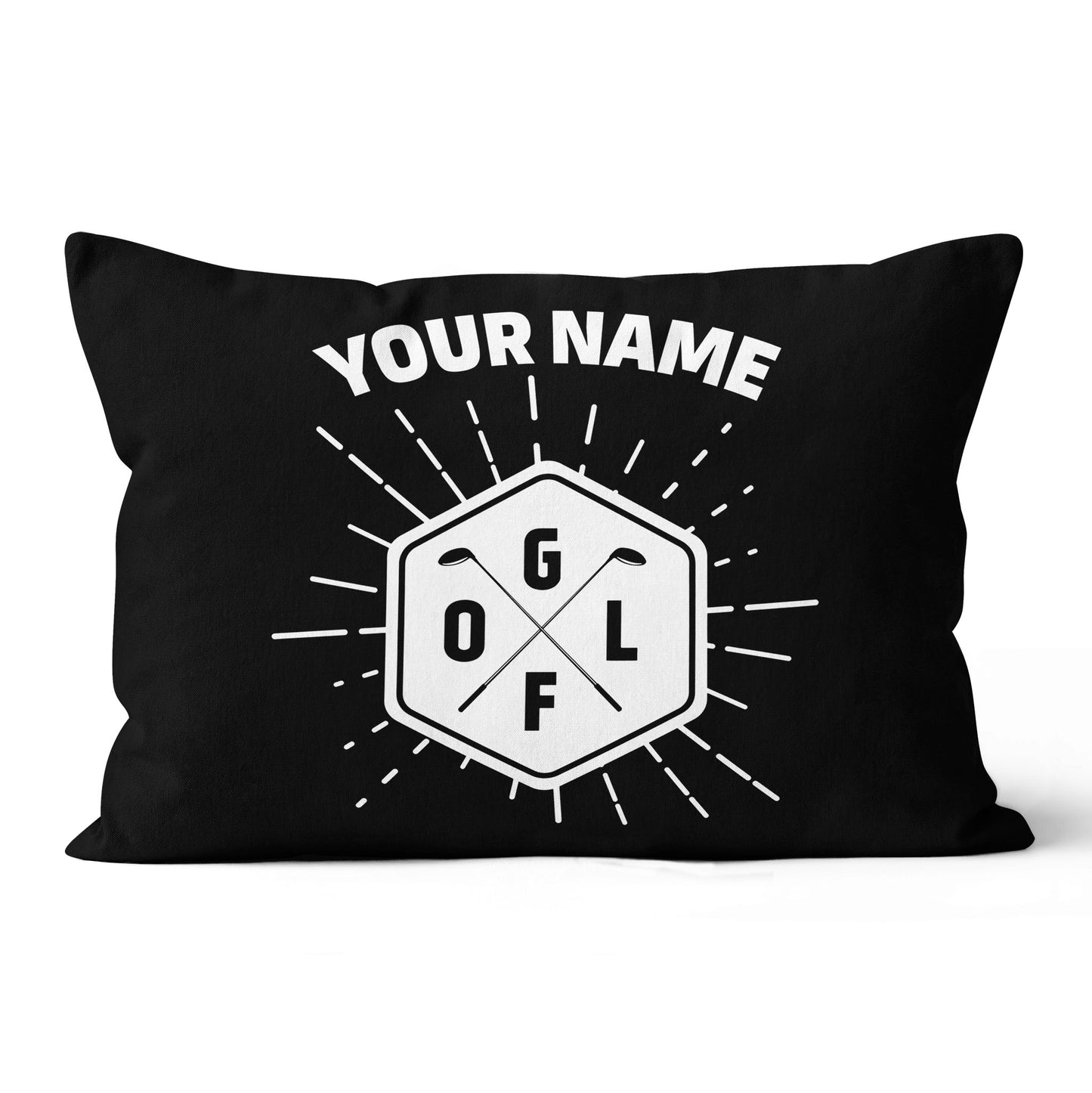 Golf Club Labels Black White Custom Throw Pillow Personalized Golf Gifts LDT1135
