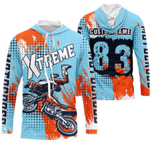 Load image into Gallery viewer, Personalized blue Motocross jersey adult&kid dirt bike shirt UV protective MX extreme motorcycle PDT21