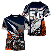 Load image into Gallery viewer, Orange custom name&number MX racing jersey kids men women Motocross UV dirt bike shirt motorcycle PDT138