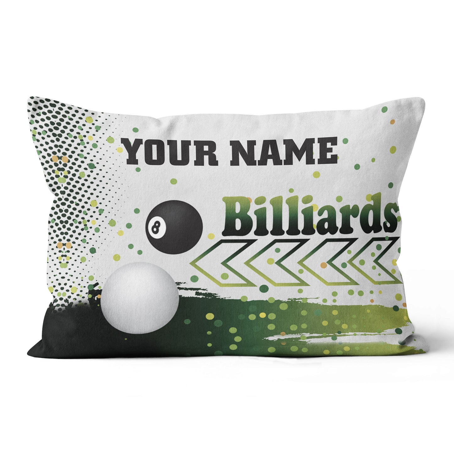 Personalized Green 8 Ball Billiard Pillow Custom Pool Cue Billiard Gifts VHM0851