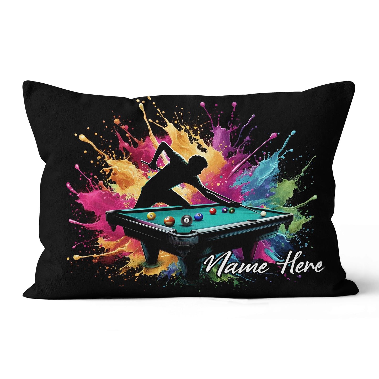 Colorful Men Billiard Player Custom Throw Pillow, Billiard Pillow Gifts TDM0832