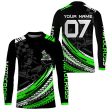 Load image into Gallery viewer, MX Jersey Youth&Adult UPF30+ Green Dirt Bike Riding Shirt Motocross Off-Road Long Sleeves PDT454