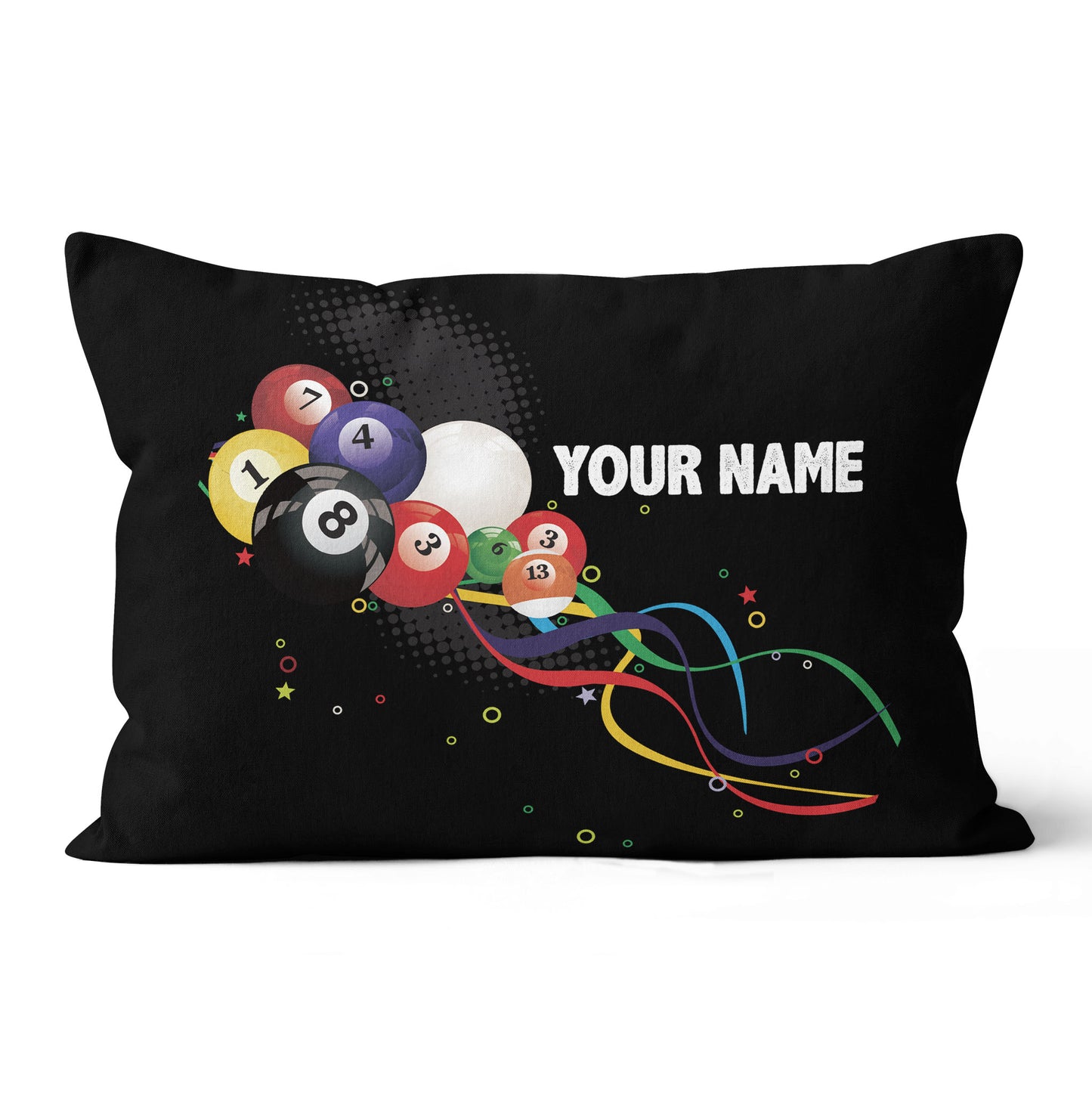 Custom Pillow Multicolor Billiard Balls Customized Pillows Billiard Gift TDM0782