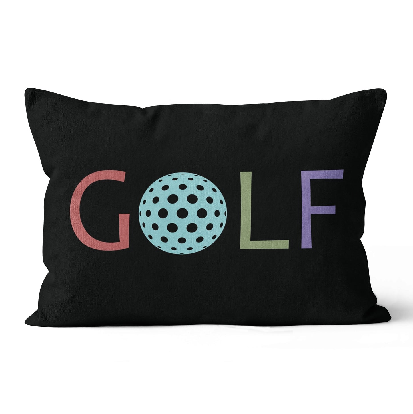 Multicolor Golf Word Black Throw Pillow Cool Golf Gifts For Golfer LDT1210