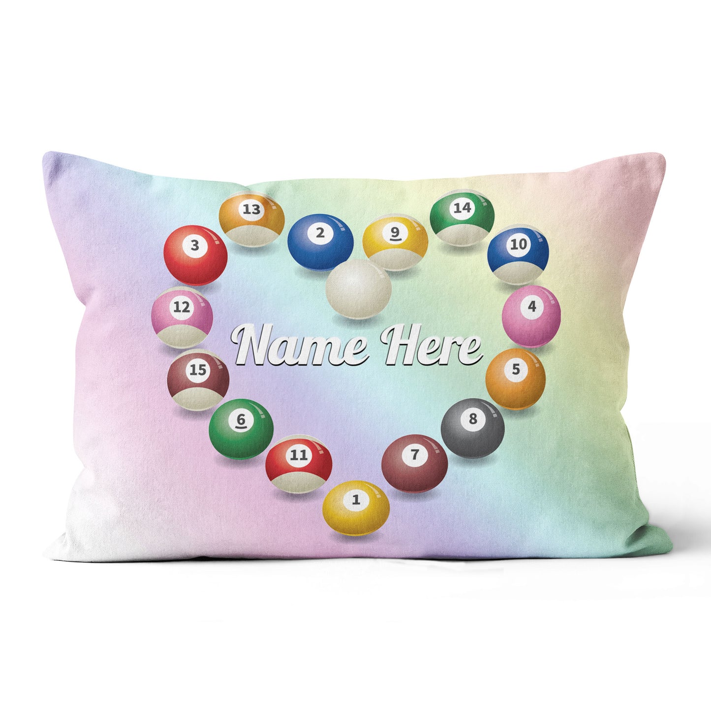 Customized Billiard Balls Heart Shape Pillow, Valentine Gifts For Pooler TDM0874