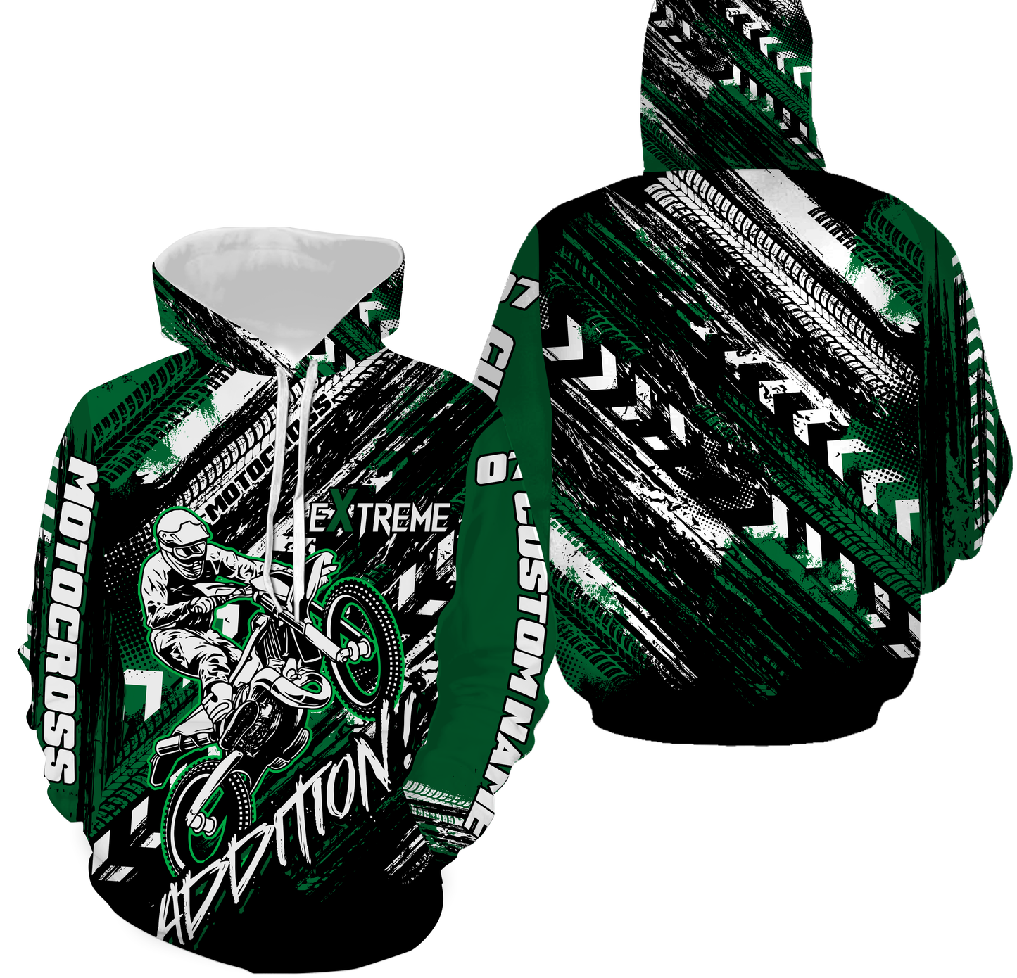 Personalized Motocross Racing Jersey Over Printed Hoodie, Extreme MotoX Addition Motorcycle Biker Shirt NMS274