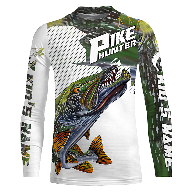 Pike Hunter Angry Pike Custom Nothern Pike Fishing Jerseys, Pike Fishing Scales Fishing Shirts | IPHW3836