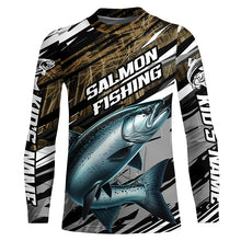 Load image into Gallery viewer, Chinook Salmon Fishing Camo Long Sleeve Fishing Shirts, Custom King Salmon Fishing Jerseys IPHW5949