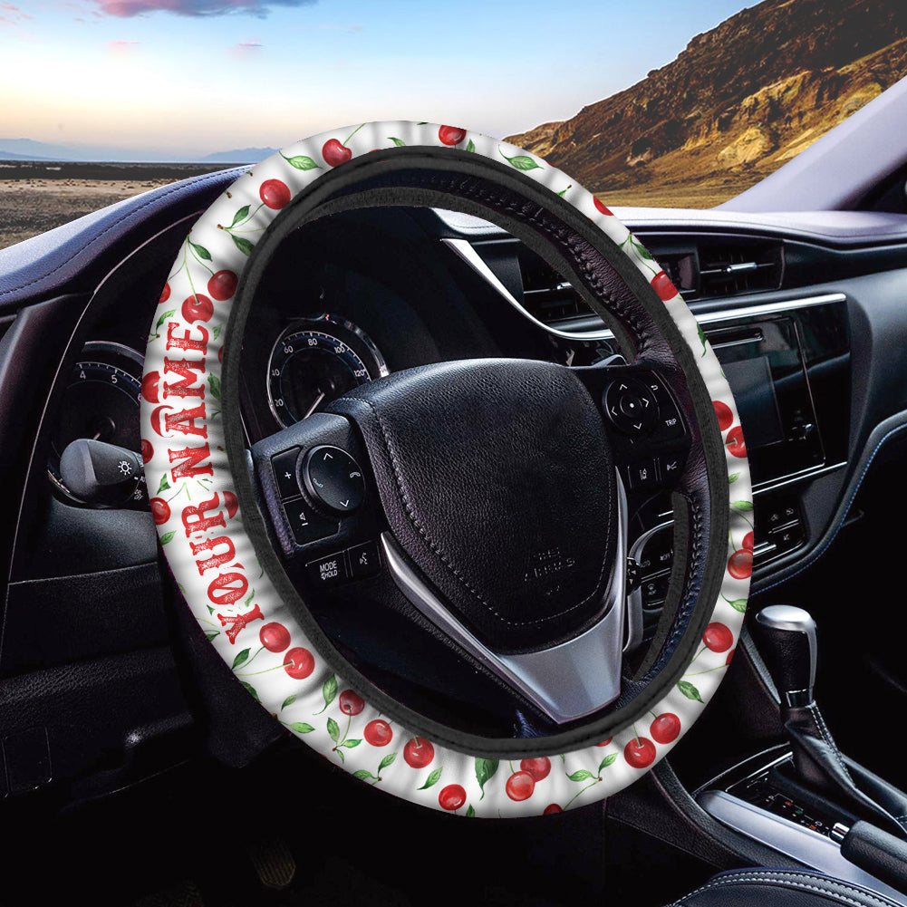 Classic Cherry Custom Steering Wheel Cover , red cherries Car Accessories - IPHW1015