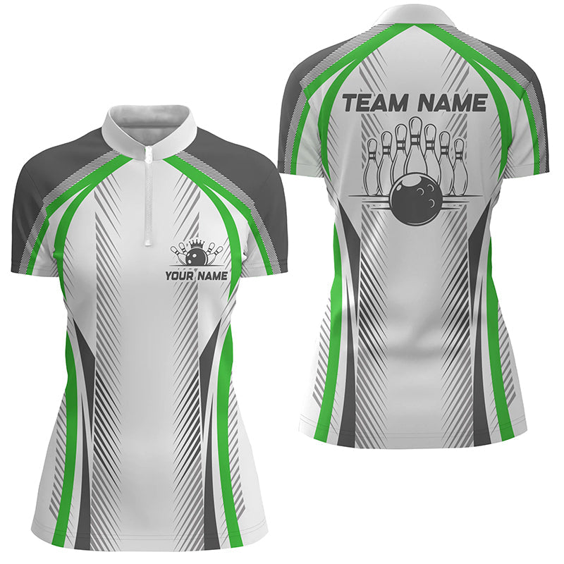 Personalized Blue Bowling Shirts Bowling Team Jersey Bowling League Outfits For Women IPHW5477