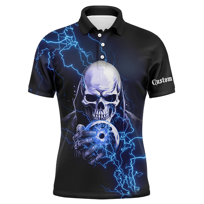 Blue Thunder Skull Custom Bowling Team Shirts For Men And Women Team Bowling Jerseys Bowlers IPHW5512