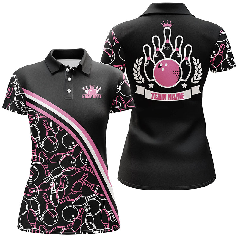 Custom bowling shirt for women – personalized team jersey front view
