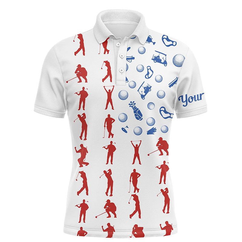 American flag golf icons mens golf polo shirts custom mens patriotic polo shirts, golfing gifts NQS6394