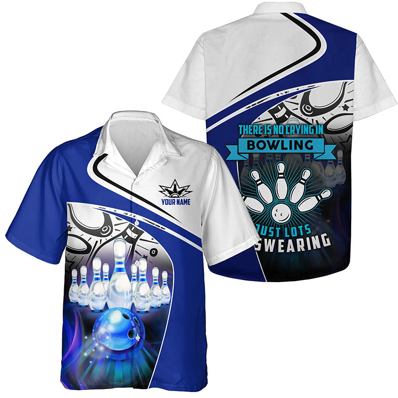 Custom Hawaiian bowling shirt for men – personalized team jersey front view