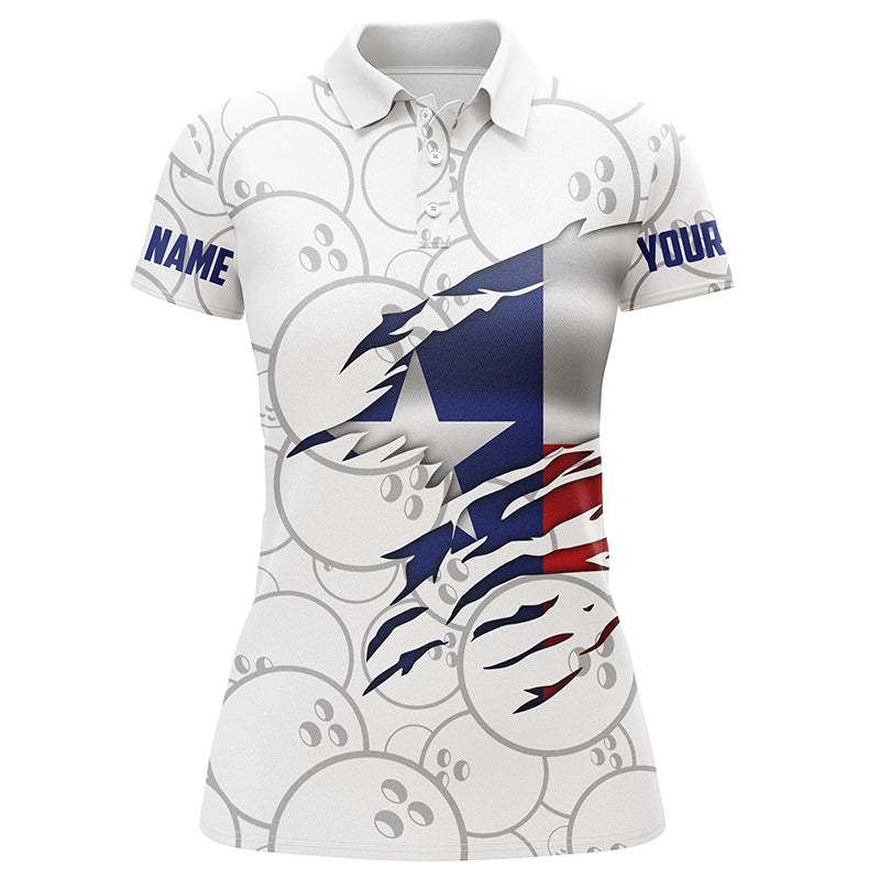 Custom bowling shirt for women – personalized team jersey front view