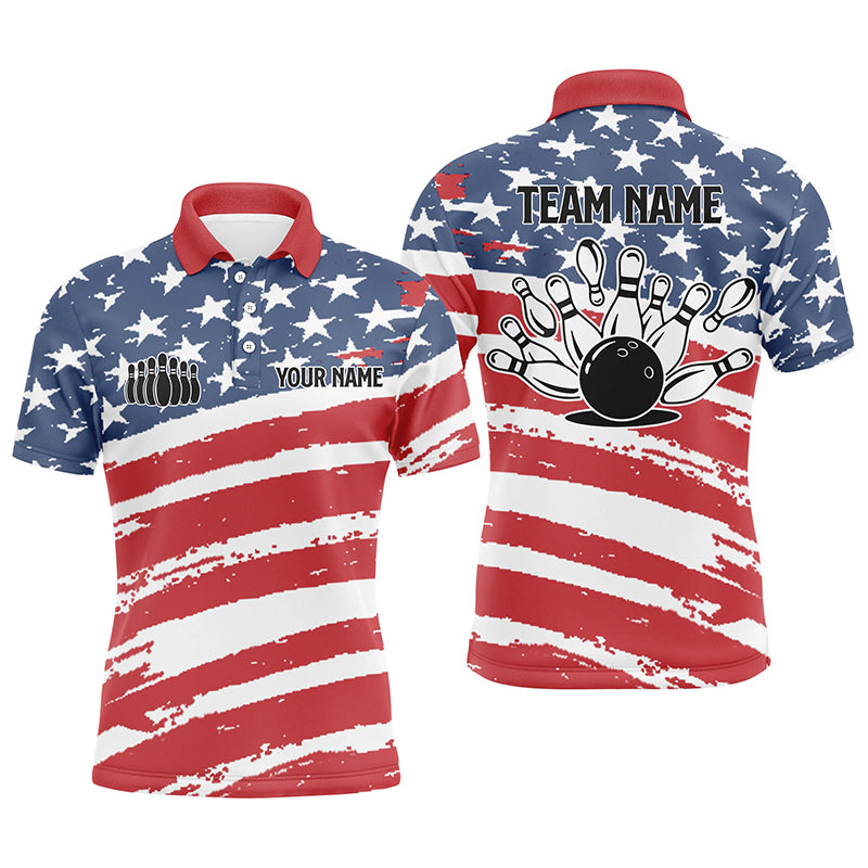 Custom bowling shirt for men – personalized team jersey front view