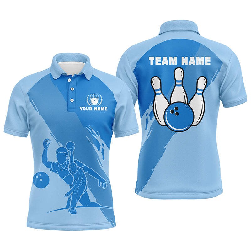 Custom bowling shirt for men – personalized team jersey front view