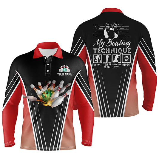 personalized bowling shirt for men – custom name design side view