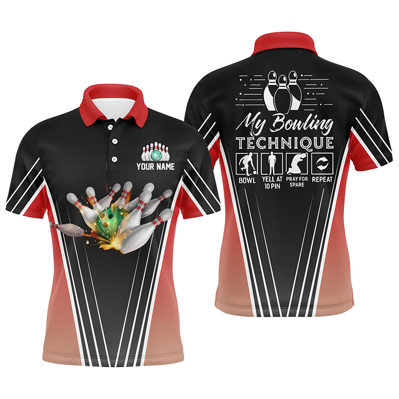 Custom bowling shirt for men – personalized team jersey front view